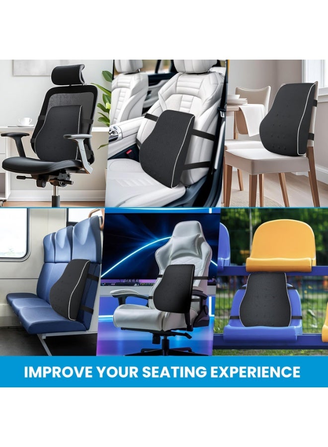 Memory Foam Lumbar Support Back Cushion for Office Chair Car Seat Ergonomic Lower Back Pillow with Adjustable Straps Breathable Mesh Cover for Home Office Travel - Image 4