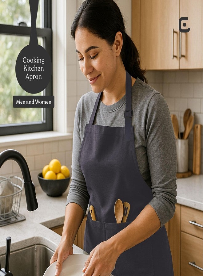 CRASOME مئزر مطبخ من CRASOME | مئزر طبخ للجنسين بجيبين وأحزمة قابلة للتعديل | مئزر للطهاة، الفنادق، المقاهي، المطاعم، البستنة، ورش العمل (رمادي) - Image 4