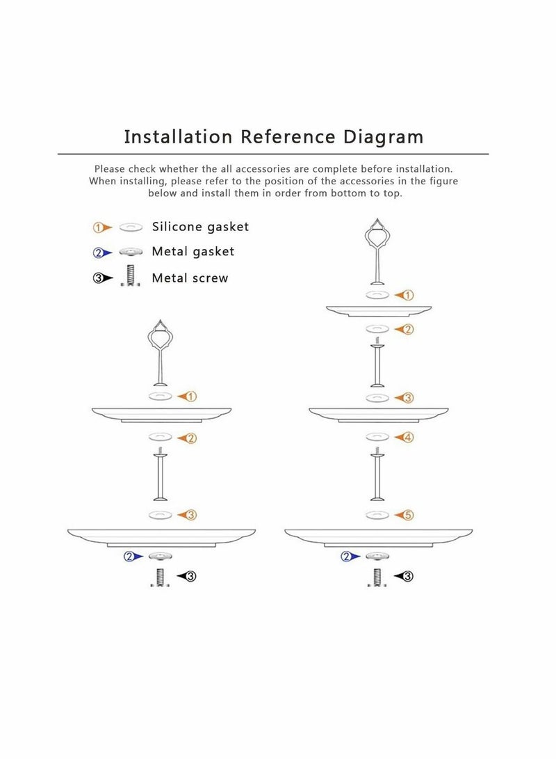 KASTWAVE KASTWAVE 5 Sets 3 Tier Cupcake Stand Hardware Handles, Vintage Tray Stand Center Holder Fitting with Screws and Flat Washers for Party Wedding Display Stand (Leaf Golden)  - Image 5