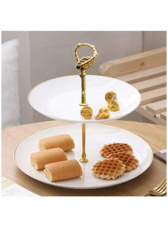 KASTWAVE KASTWAVE 5 Sets 3 Tier Cupcake Stand Hardware Handles, Vintage Tray Stand Center Holder Fitting with Screws and Flat Washers for Party Wedding Display Stand (Leaf Golden)  - Image 2