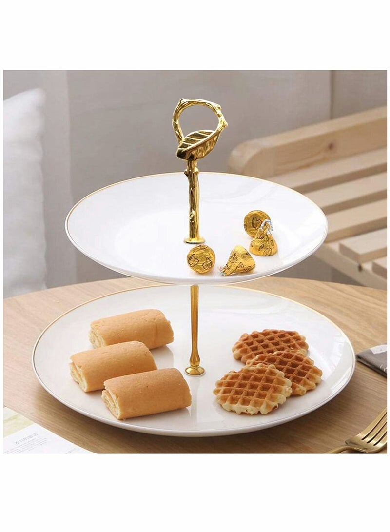 KASTWAVE KASTWAVE 5 Sets 3 Tier Cupcake Stand Hardware Handles, Vintage Tray Stand Center Holder Fitting with Screws and Flat Washers for Party Wedding Display Stand (Leaf Golden)  - Image 2