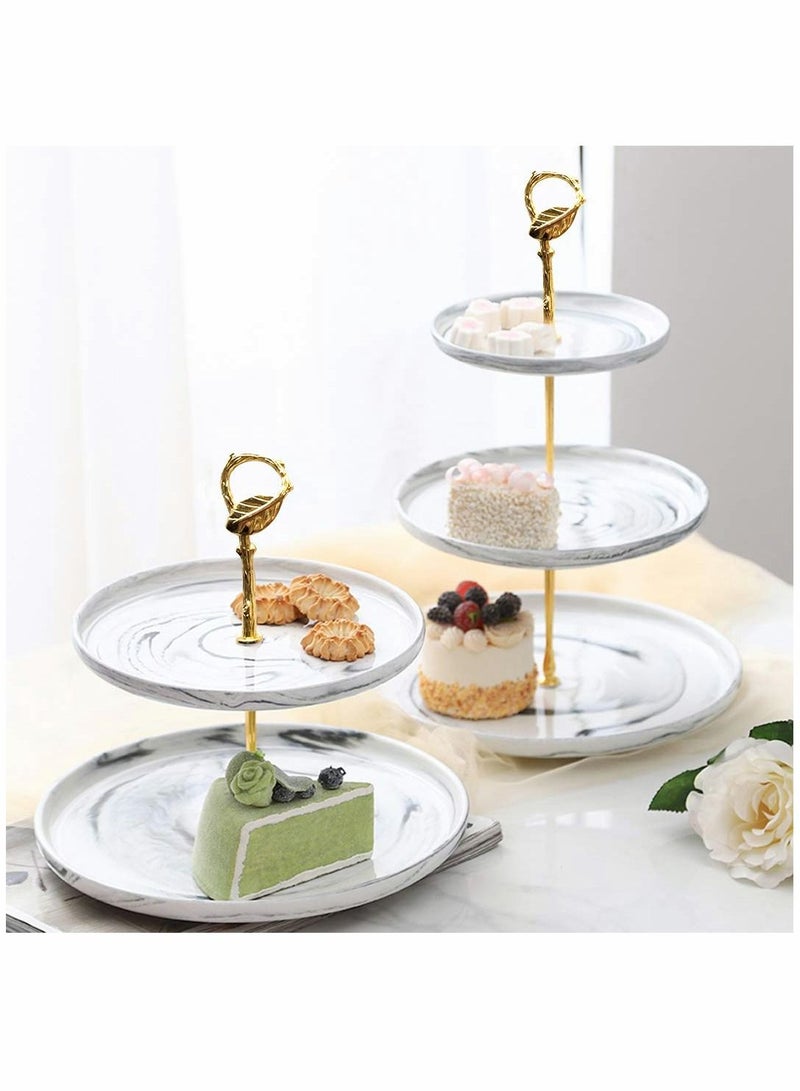 KASTWAVE KASTWAVE 5 Sets 3 Tier Cupcake Stand Hardware Handles, Vintage Tray Stand Center Holder Fitting with Screws and Flat Washers for Party Wedding Display Stand (Leaf Golden)  - Image 3