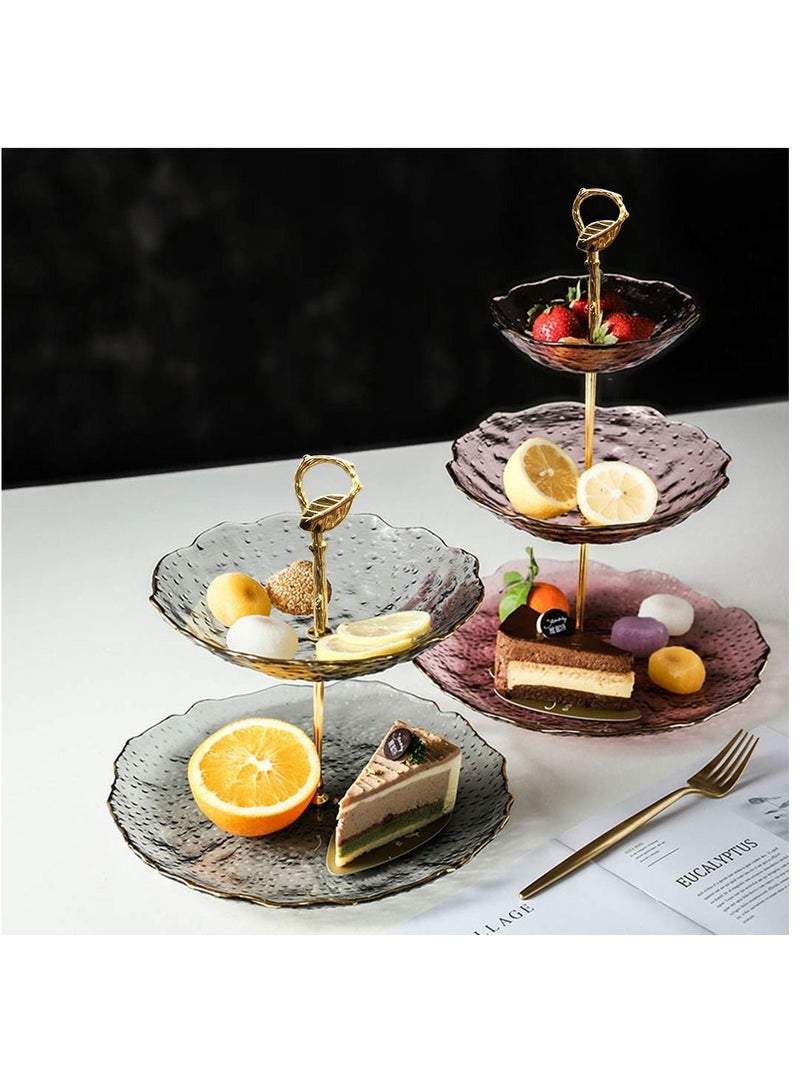 KASTWAVE KASTWAVE 5 Sets 3 Tier Cupcake Stand Hardware Handles, Vintage Tray Stand Center Holder Fitting with Screws and Flat Washers for Party Wedding Display Stand (Leaf Golden)  - Image 4