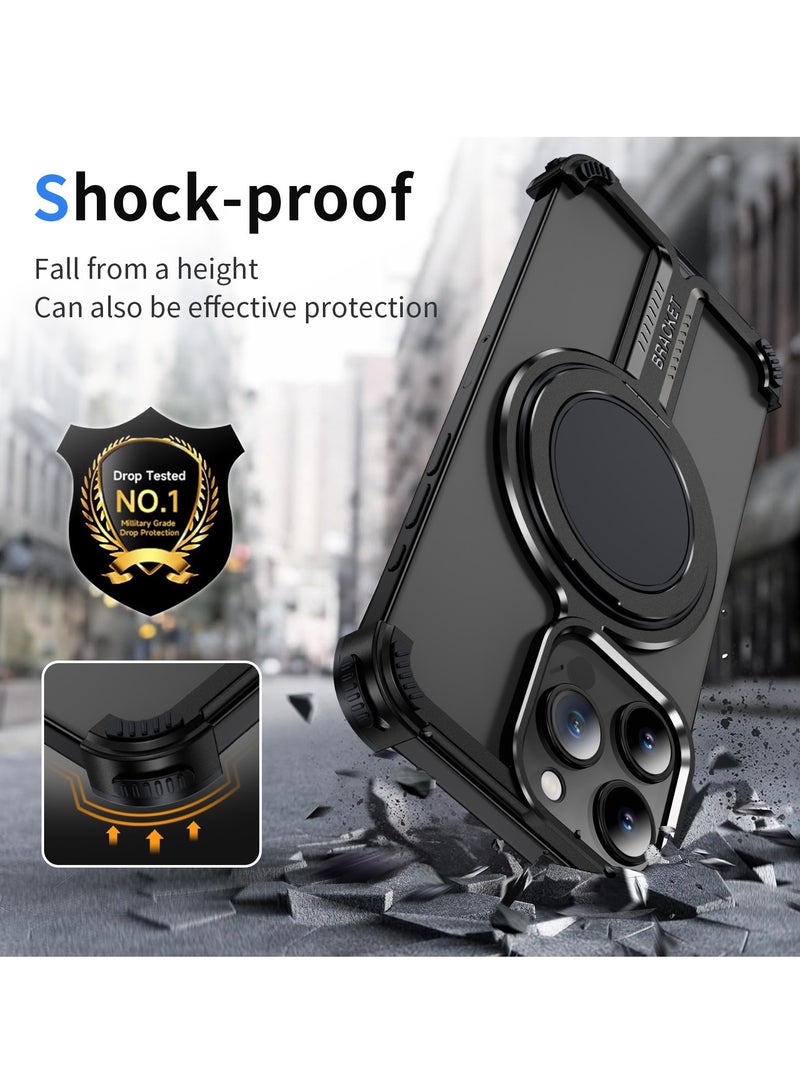 عام حافظة لجهاز iPhone 16 Pro Max/16 Pro/16 Plus/16 من صلابة خام التيتانيوم، حافظة تدعم الشحن اللاسلكي، تدعم عملية الشحن اللاسلكية - Image 4