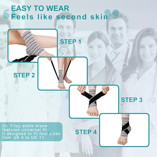 DR. FITZY Dr Fitzy Neuro Ankle Binder Cap for Pain Relief, 3d Compression Neuropathy Socks with Ankle Belt Band, Ortho Leg Ankle Support Women and Men, Orthopedic Foot Sleeve Brace with Anti Slip Grip (Pink, One Size) - Image 5