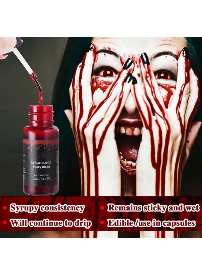 Mysense Liquid Latex Scar Wax SFX Makeup Kit for Fake Scars Wounds Burns With 6 Color Bruise Wheel Face Body Paint Stage Blood Coagulated Blood Gel and Spatula Sponges Q-tips - Image 4