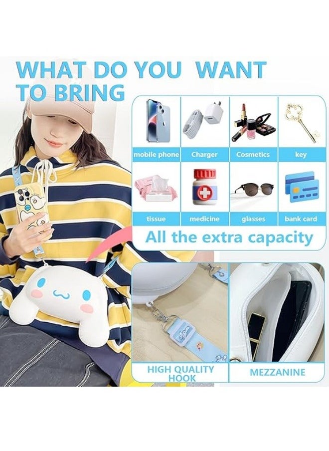 ILovhaprty Kuromi Silicone Bag Kawaii Cinnamoroll Crossbody Bag Cute Shoulder Bag, Coin bag, Anime Purse Wallet, Girls Birthday Gift lovely Girl Gift  - Image 3