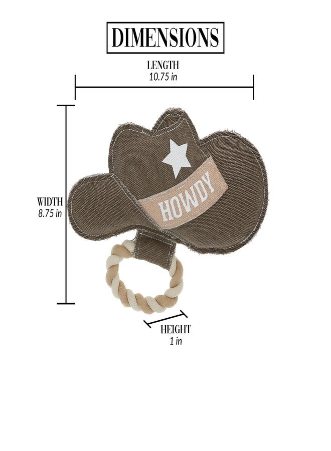 شركة بافيليون جيفت شركة بافيليون للهدايا - مرحباً - لعبة كلب من حبل قماشي على شكل قبعة رعاة البقر، لعبة شد الحبل الغربية، هدية مثالية للجراء ومحبي الكلاب. - Image 5