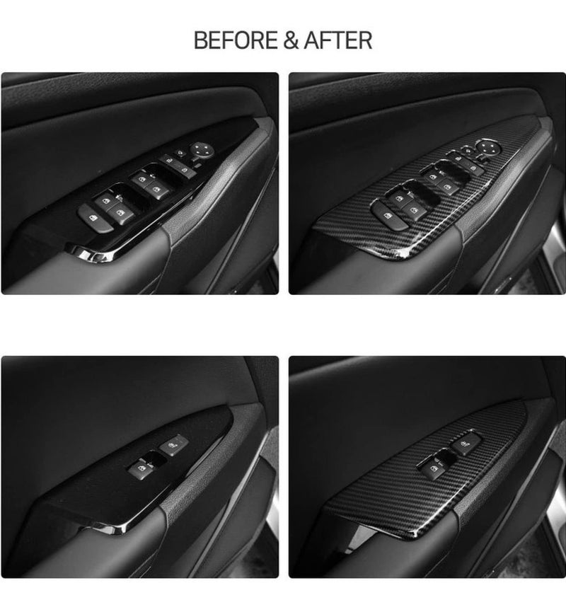 Kadore for 2023-2025 Kia Sportage Hybrid Carbon Fiber Style Interior Side Windows Lift Door Panel Frame Cover Trim LHD 6-pc - Image 2