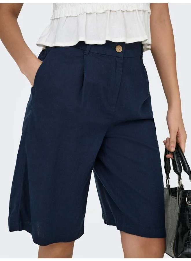 ONLY  ONLGOA High Waist Linen Long Shorts for Women | Best Price UAE