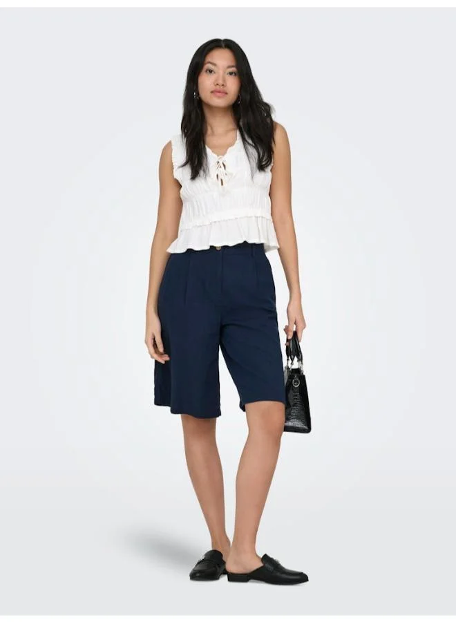 ONLY  ONLGOA High Waist Linen Long Shorts for Women | Best Price UAE