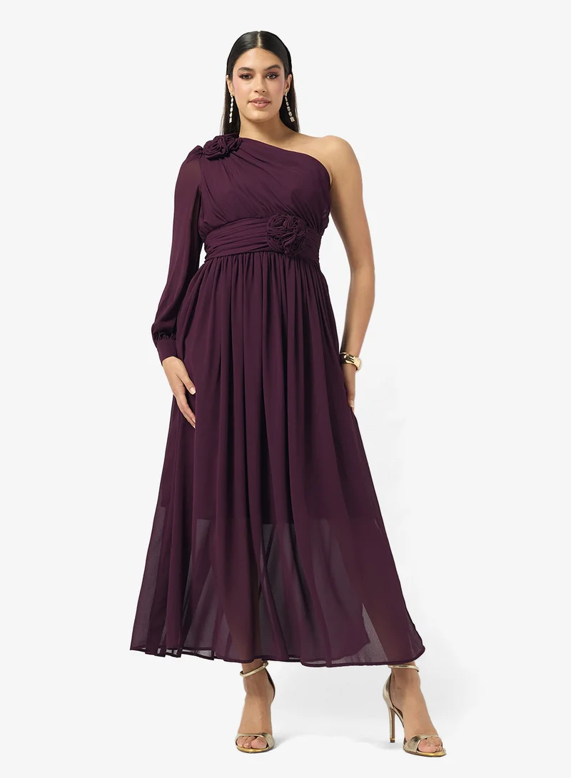 One Shoulder Ruched Dress