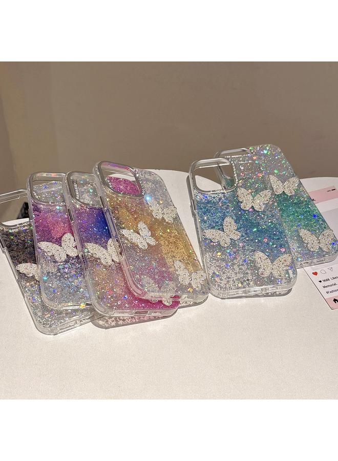 S-TOP Case For iPhone 14 Pro Butterflies Starry Sky Gradient IMD Phone Case - Image 2