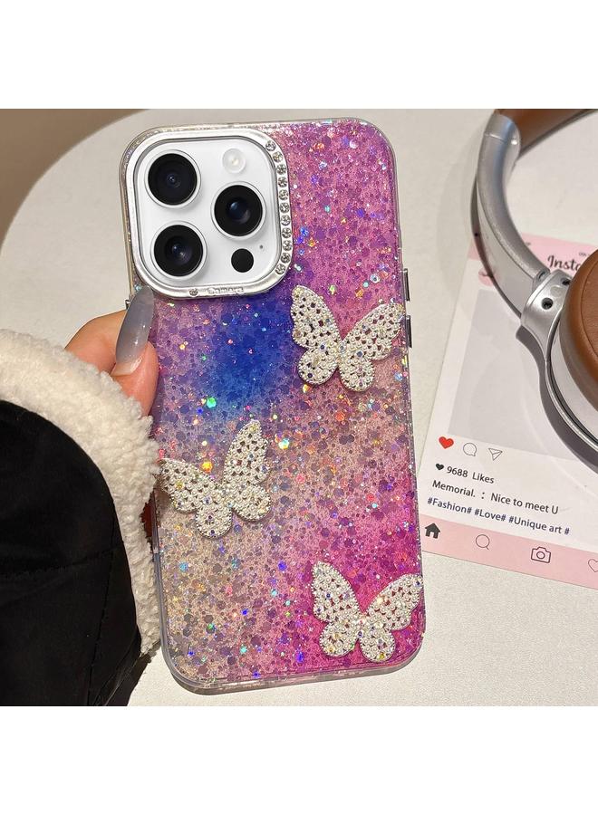 S-TOP Case For iPhone 14 Pro Butterflies Starry Sky Gradient IMD Phone Case - Image 1