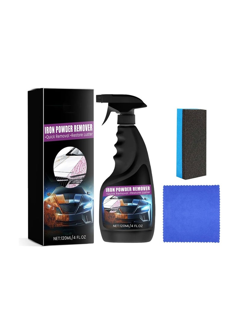 SYOSI Efficient Car Rust Removal Spray Set, 120 Ml Automotive Rust Spot Cleaner, Automobile Iron Powder Remover, Car Efficient and Effortless Rust Removal Spray (1 Set) - Image 1