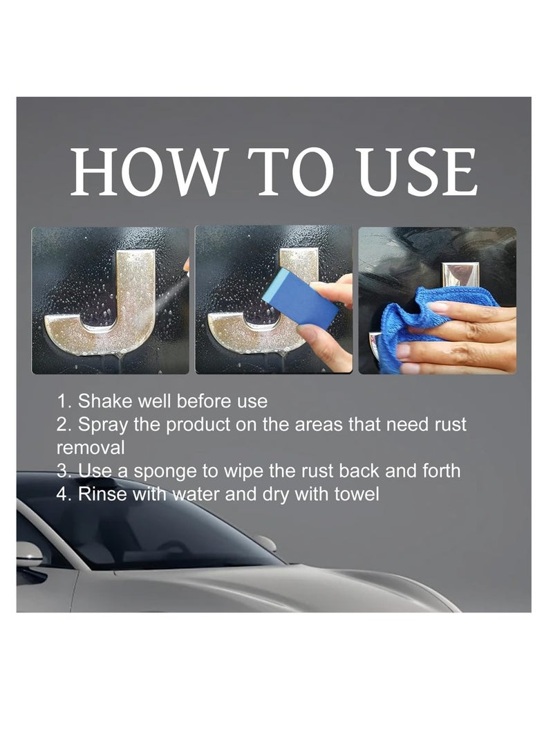 SYOSI Efficient Car Rust Removal Spray Set, 120 Ml Automotive Rust Spot Cleaner, Automobile Iron Powder Remover, Car Efficient and Effortless Rust Removal Spray (1 Set) - Image 2