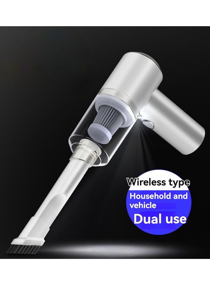 JEEJPV Car home dual-purpose vacuum cleaner wireless portable handheld super powerful vacuum cleaner with large suction power (white)  - Image 1