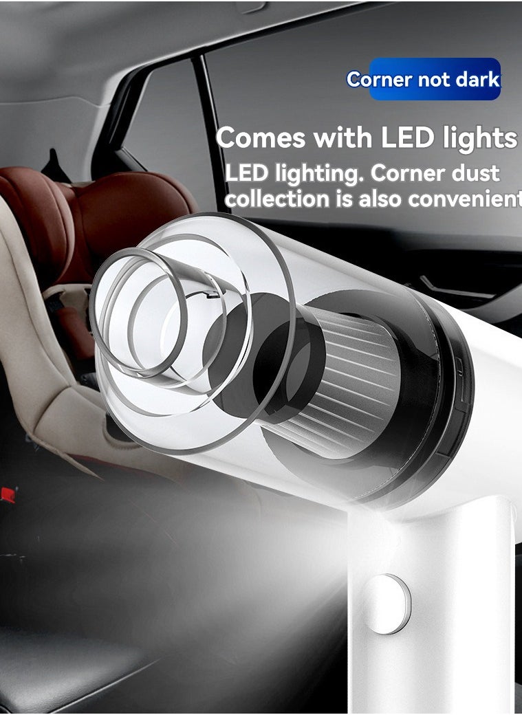 JEEJPV Car home dual-purpose vacuum cleaner wireless portable handheld super powerful vacuum cleaner with large suction power (white)  - Image 2