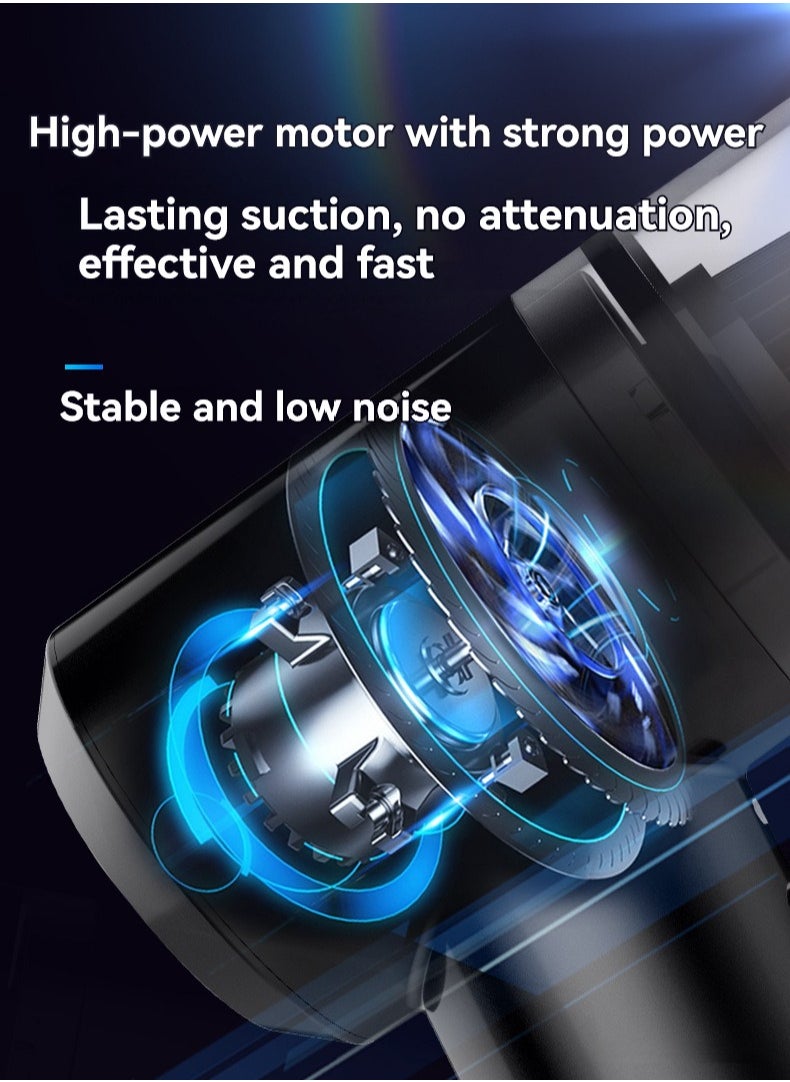 JEEJPV Car home dual-purpose vacuum cleaner wireless portable handheld super powerful vacuum cleaner with large suction power (white)  - Image 3