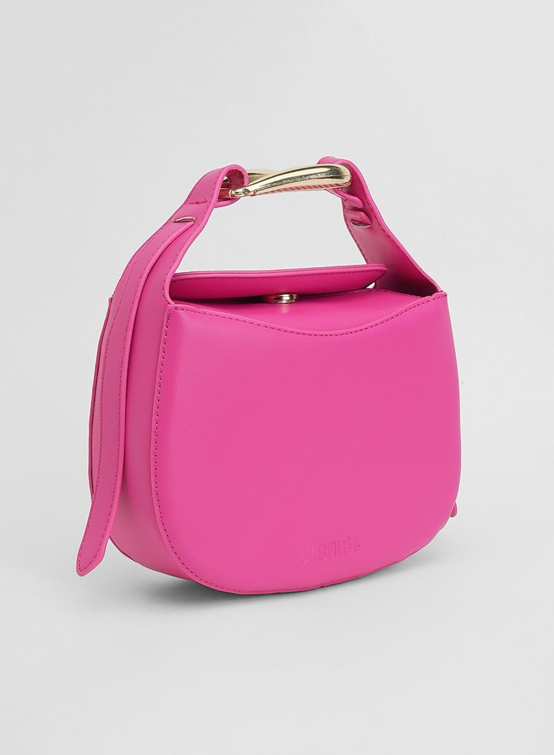 Haute Sauce Solid Magnet Lock Regular Vegan Leather Hand Bag For Women  - Image 5