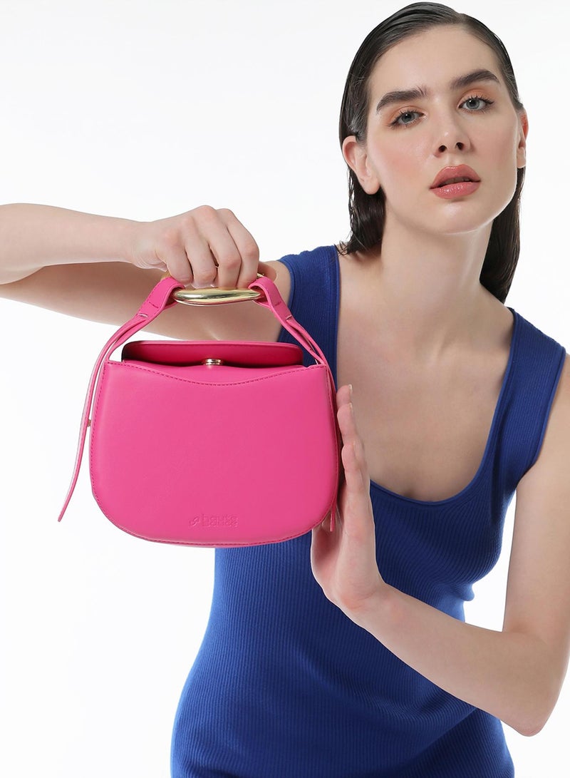 Haute Sauce Solid Magnet Lock Regular Vegan Leather Hand Bag For Women  - Image 1