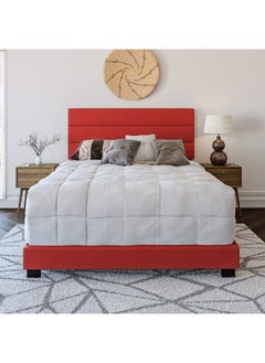 R2R FURNITURE Ferrera Padded King Size Bed - Red  - Image 1