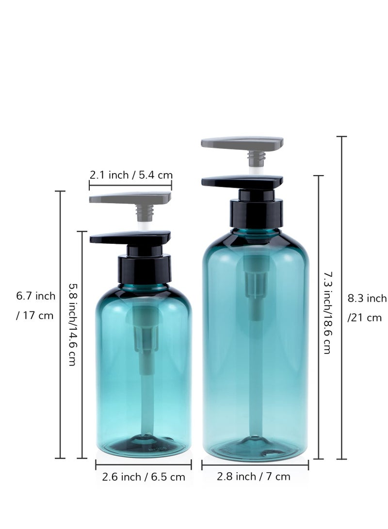 SOLARAE 2PCS 10oz Plastic Shampoo and Conditioner Dispenser Bottles with Pump, Plus 2 Pack 16oz Refillable Empty Shower Bottles for Body Wash (4PCS Total) - Image 5