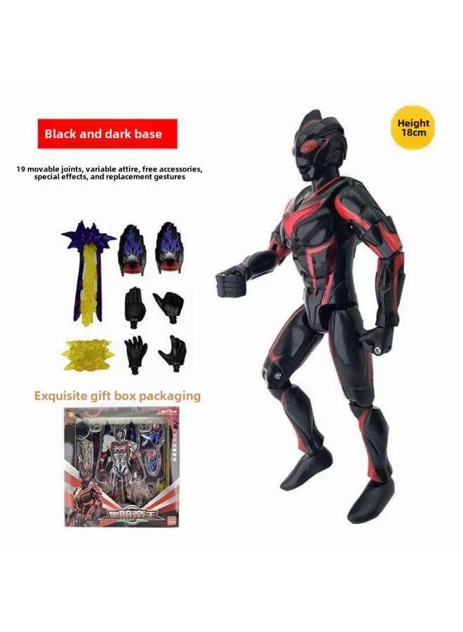 Ultraman Hand-made Spot Gold Cero Beria Geed Tiga Doll Model Stand Kidsren's Toys-Color:Dark Base - Image 1