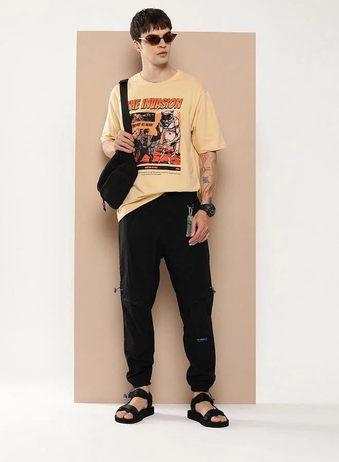 Difference of Opinion Oversized Drop-Shoulder Cartoon Graphic T-Shirt by Styli