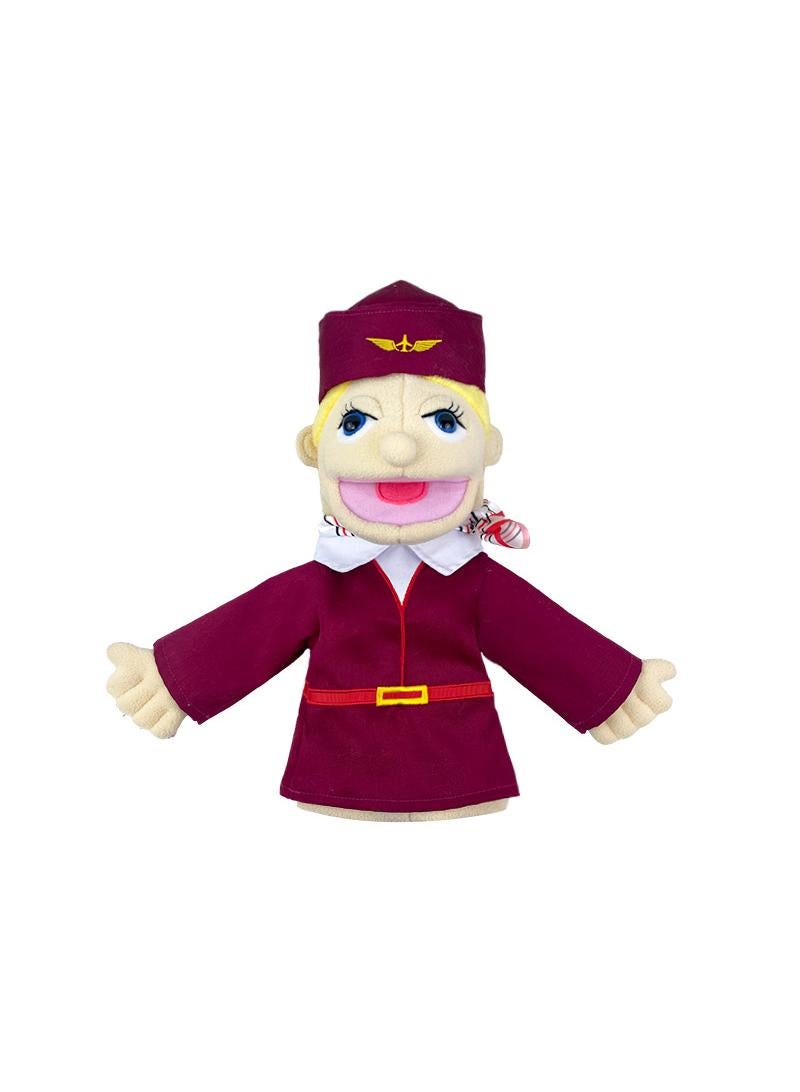 general 1 Pcs Flight Attendant Occupation Professional Figurine Role Playing Parent-Child Interaction Toy Family Companionship Plush Doll Figurine Toy Hand Puppet - Image 1