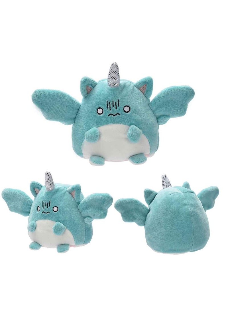 SYOSI Reversible Plush 6 inches Plushies Unicorn Plush Cute Mood Plushie Stuffed for Adult Kids Girl Boy Gift White Blue - Image 3