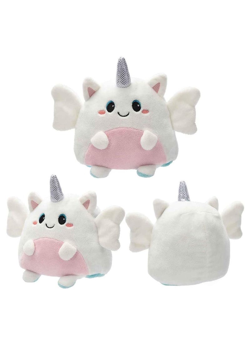 SYOSI Reversible Plush 6 inches Plushies Unicorn Plush Cute Mood Plushie Stuffed for Adult Kids Girl Boy Gift White Blue - Image 2