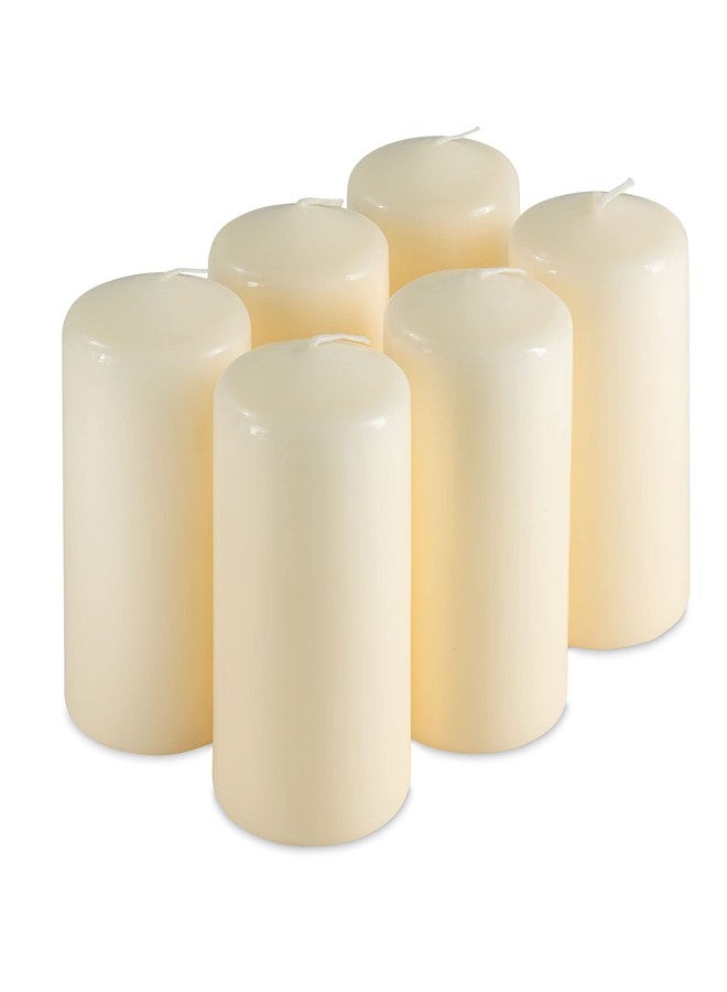 Tribello SPAAS Set of 6 Ivory Pillar Candles - 2.3x4 Inch Unscented Pillar Candles | Decorative Ivory Pillar Candles for Home Décor, Power Outage Emergency, Memorial, Vigil Ceremony, Weddings, and Parties - Image 1