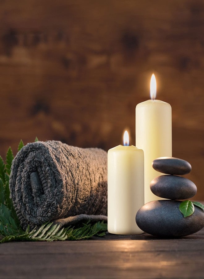 Tribello SPAAS Set of 6 Ivory Pillar Candles - 2.3x4 Inch Unscented Pillar Candles | Decorative Ivory Pillar Candles for Home Décor, Power Outage Emergency, Memorial, Vigil Ceremony, Weddings, and Parties - Image 4