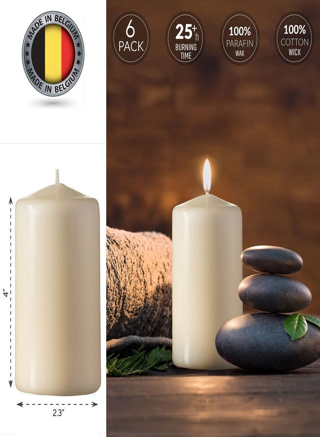 Tribello SPAAS Set of 6 Ivory Pillar Candles - 2.3x4 Inch Unscented Pillar Candles | Decorative Ivory Pillar Candles for Home Décor, Power Outage Emergency, Memorial, Vigil Ceremony, Weddings, and Parties - Image 3