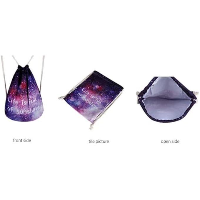 rayihni Starry Sky Printing Backpacks for Teenage Girls Preppy Style Children School Bag Kids Drawstring Bags 44cm*36cm - Image 3