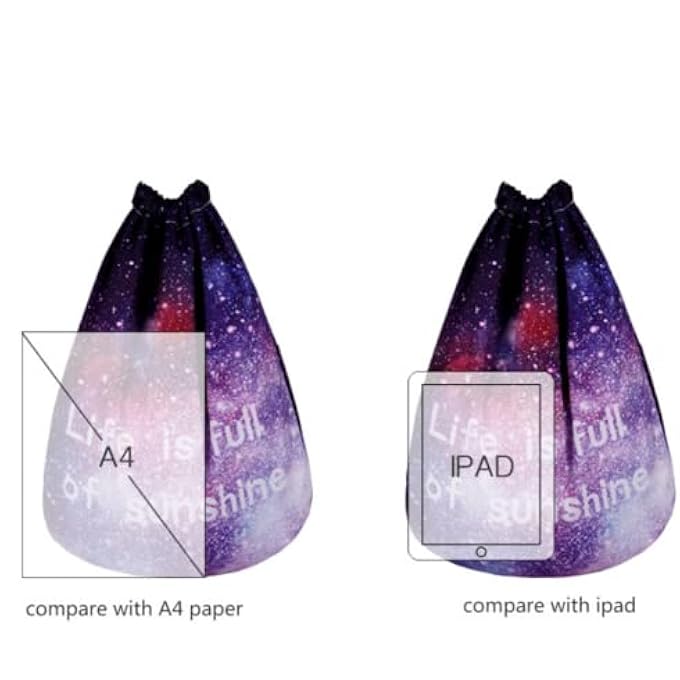 rayihni Starry Sky Printing Backpacks for Teenage Girls Preppy Style Children School Bag Kids Drawstring Bags 44cm*36cm - Image 2