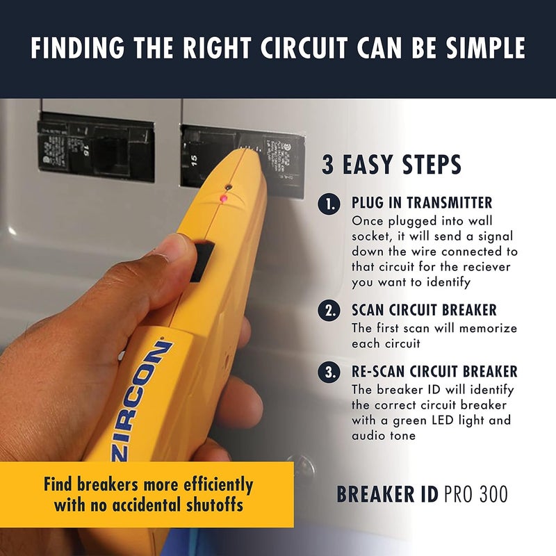 Zircon Zircon Breaker ID Pro 300  Complete Circuit Breaker Finding Kit For Residential Commercial  Industrial UseCompatible with Outlets up to 300V  70721  - Image 3