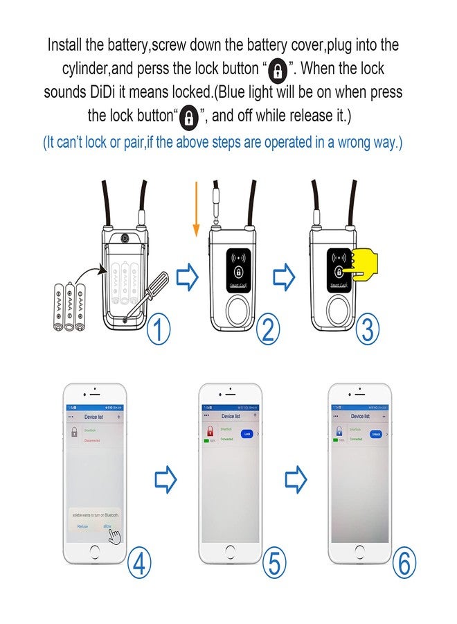 NUNET Bluetooth Bike Lock, NULOCK Anti-Theft Waterproof 71in Steel Cable, Keyless APP Controlled, 110db Alarm, for Bicycle, Scooter, Motorcycle, Gray - Image 4