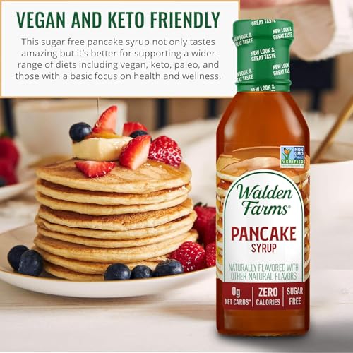 Walden Farms Pancake Syrup – Perfect for Pancakes, Waffles, Desserts – Zero Calorie, Sugar-Free, Low Carb, Keto-Friendly, Gluten-Free, Vegan – 12 oz Bottle - Image 3