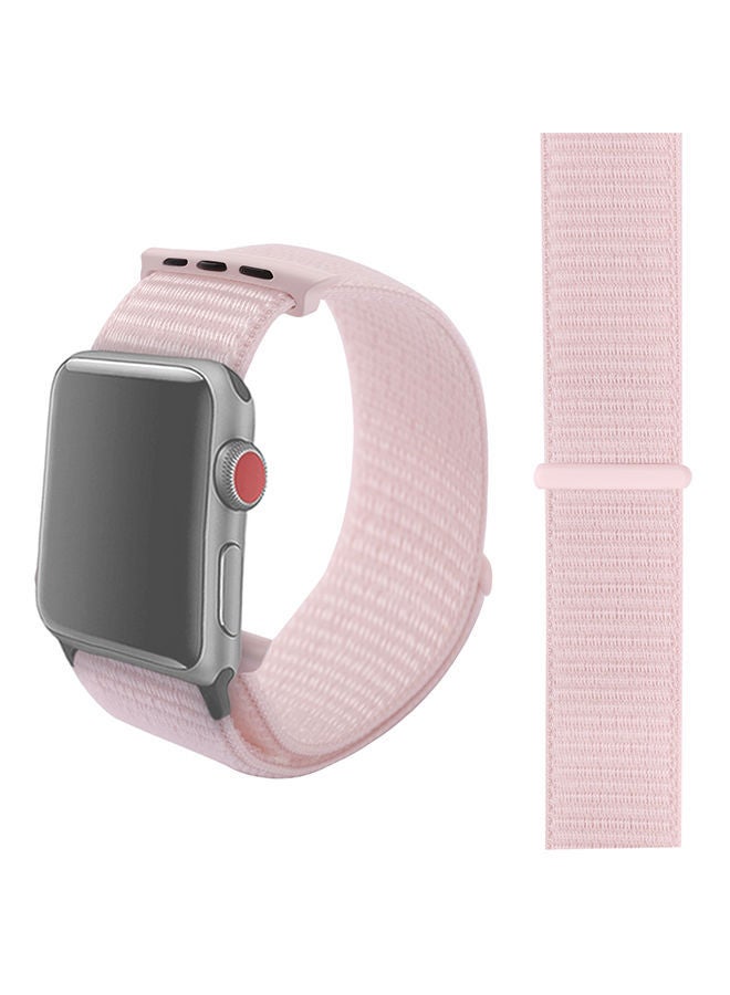 NIBEMINENT Fashion Nylon Watch Strap with Magic Stick For Apple Series 4/ 3/ 2/ 1 44millimeter Pink - Image 2