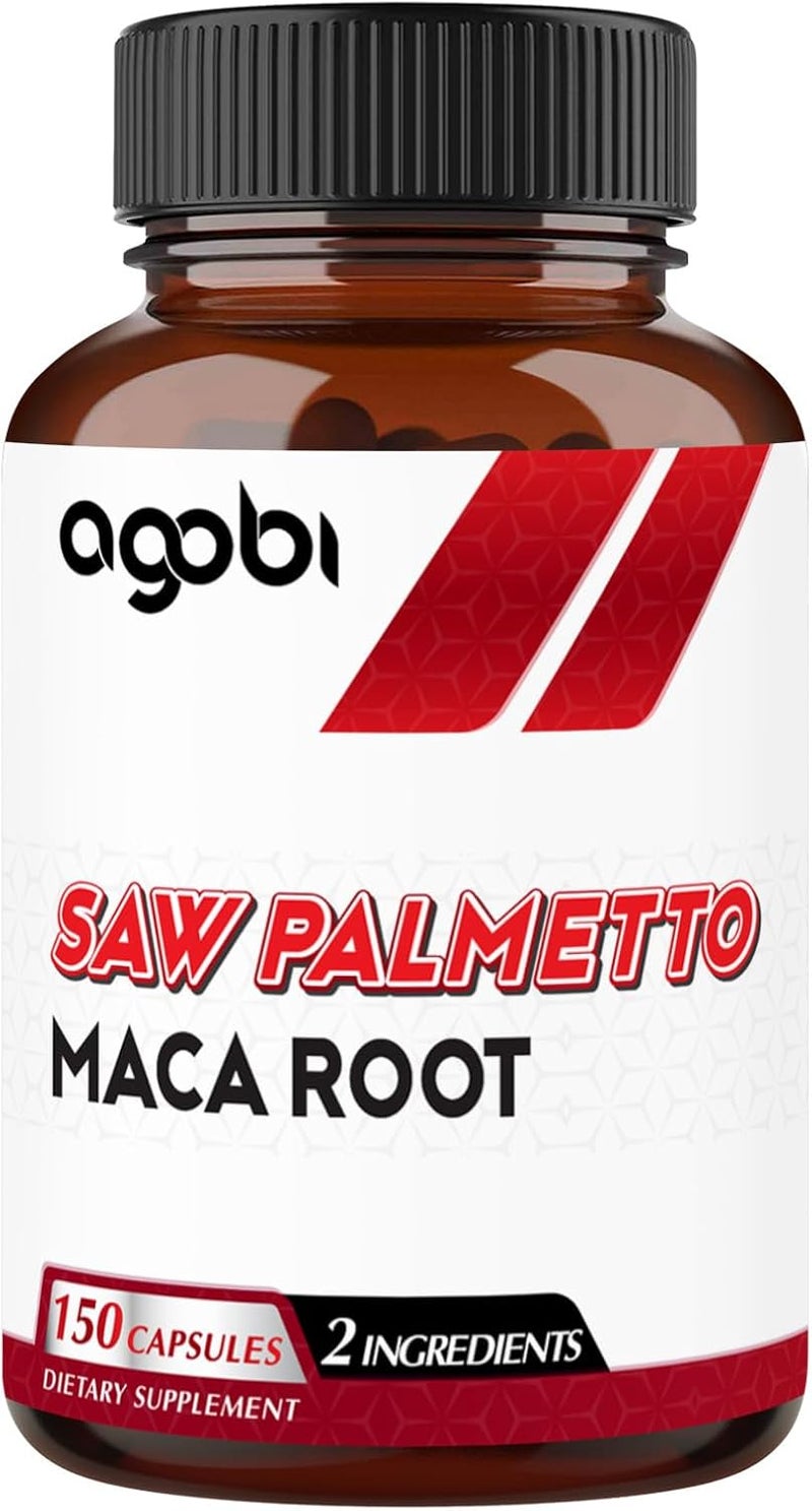 agobi مكمل أغوبي من بالميتو ساو مع جذر الماكا - دعم عالي الاستخراج لصحة الشعر والمزاج المريح والجهاز المناعي وإنتاج الطاقة - 150 كبسولة نباتية - Image 1