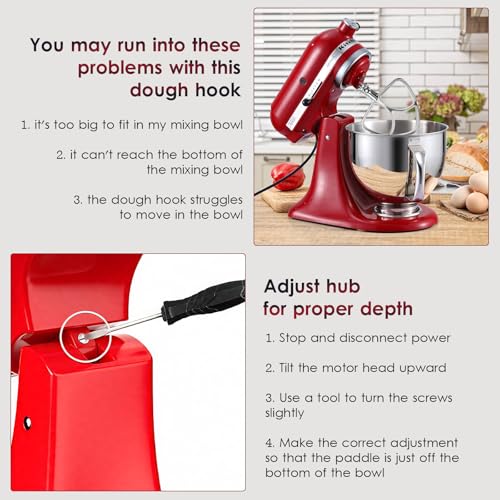 Mttobo Stainless Steel Flat Beater for Kitchen Aid 4.5-5 Qt Tilt Head Mixers, Compatible Kitchenaid Paddle Attachment for Stir all of Mixtures|Durable and Heavy Duty Replacement - Image 4