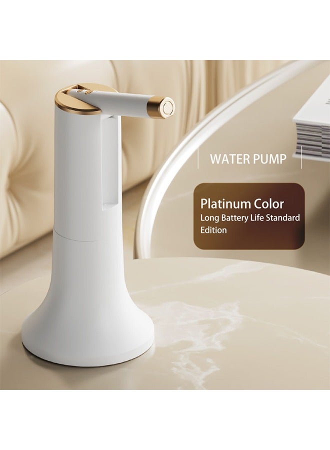 Folding Storage Water Pump, Rechargeable Electric Bottled Drinking Water Pump Water Dispenser Switch, Portable Button Pump for Kitchen, Home Office and Outdoor Camping (with Base Removable) - Image 1