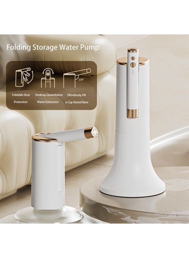 Folding Storage Water Pump, Rechargeable Electric Bottled Drinking Water Pump Water Dispenser Switch, Portable Button Pump for Kitchen, Home Office and Outdoor Camping (with Base Removable) - Image 3