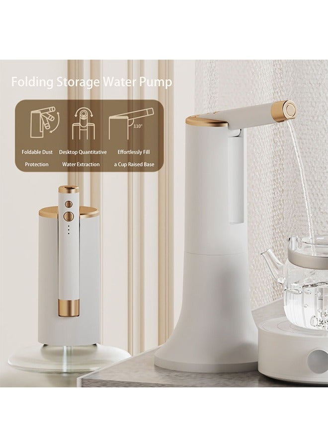 Folding Storage Water Pump, Rechargeable Electric Bottled Drinking Water Pump Water Dispenser Switch, Portable Button Pump for Kitchen, Home Office and Outdoor Camping (with Base Removable) - Image 4