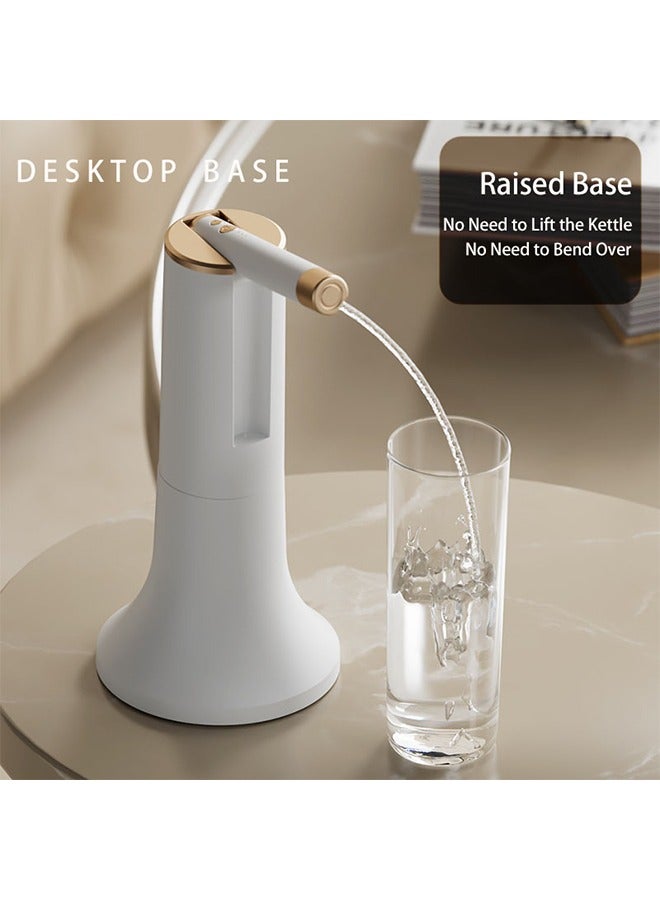 Folding Storage Water Pump, Rechargeable Electric Bottled Drinking Water Pump Water Dispenser Switch, Portable Button Pump for Kitchen, Home Office and Outdoor Camping (with Base Removable) - Image 5