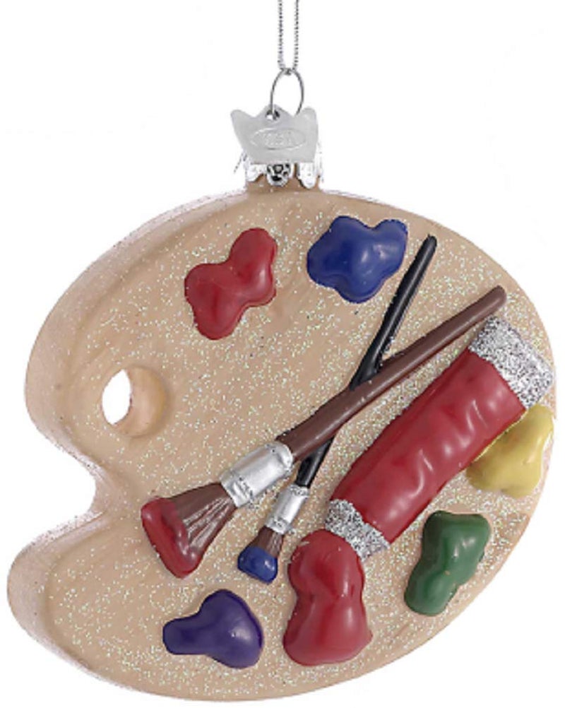 Noble Gems Painting Palette Glass Ornament for Christmas