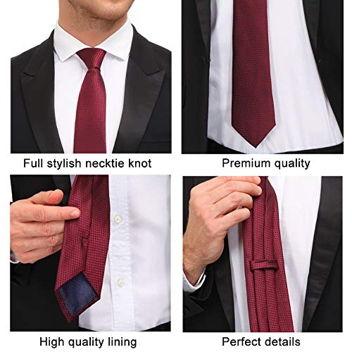 Adulove Men's Necktie Classic Silk Tie Woven Jacquard Neck Ties Wedding Business - Image 3