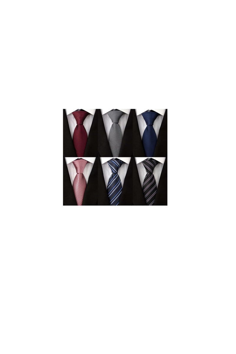Adulove Men's Necktie Classic Silk Tie Woven Jacquard Neck Ties Wedding Business - Image 1